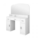 Dressing Table Vanity Mirror Dresser Makeup Desk With 3 Drawers Storage Bedroom
