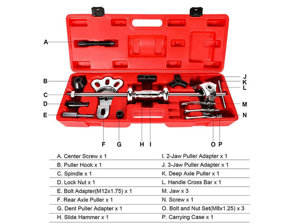 Slide Hammer Front and Rear Wheel Axle Bearing Remover Dent Hub Gear Puller Set