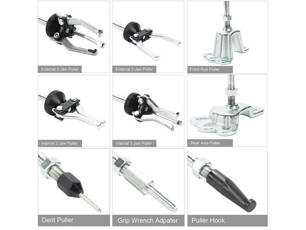 Slide Hammer Front and Rear Wheel Axle Bearing Remover Dent Hub Gear Puller Set