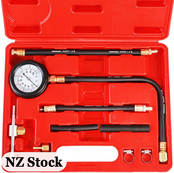 Universal Fuel Injection Gauge Pressure Tester Test Kit Car System Pump Tool Set