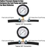 Universal Fuel Injection Gauge Pressure Tester Test Kit Car System Pump Tool Set
