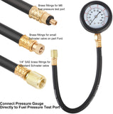 Universal Fuel Injection Gauge Pressure Tester Test Kit Car System Pump Tool Set