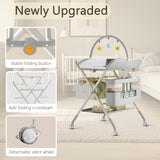 Baby Changing Table, Portable Folding Changing Table with Wheels