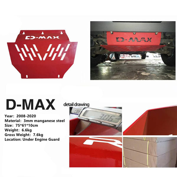 Steel Red Bash Plate Front Sump Guard for Isuzu D-MAX MUX