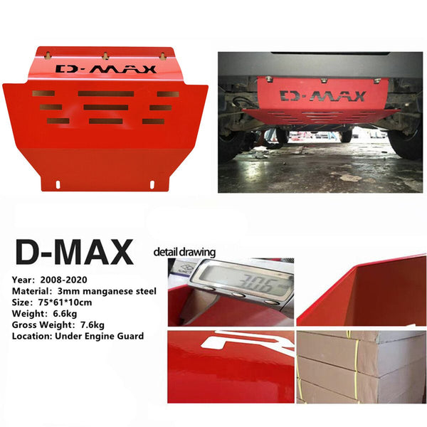 Steel Red Bash Plate Front Sump Guard for Isuzu D-MAX MUX