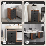 5 Drawer File Cabinet Mobile Filing Document Organiser Chest Cupboard Brown
