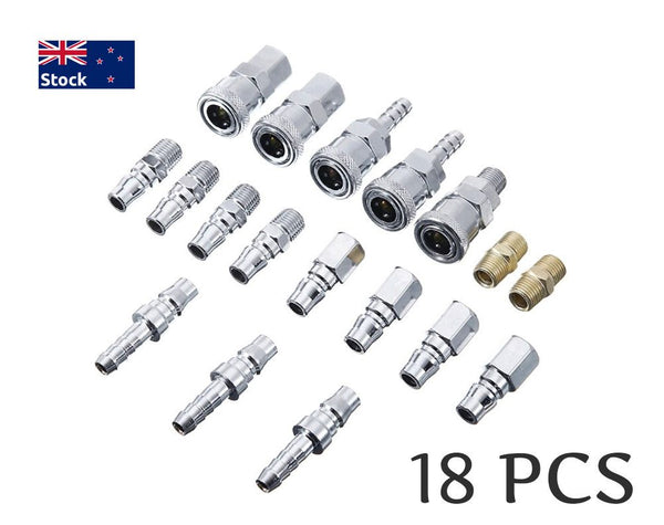 18-Piece Air Hose Fittings - Nitto Type, Male & Female