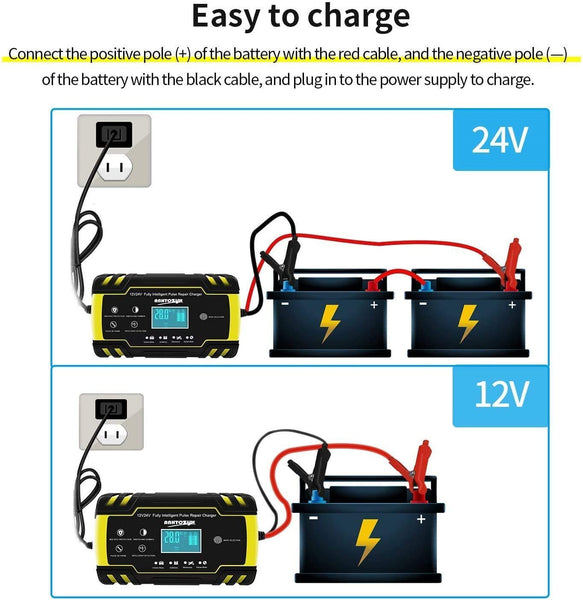 Smart 12V/24V Car Battery Charger
