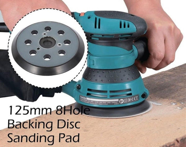 Black 125mm Makita Sanding Pad 8 Hole Sanding Discs 5 Inch Makita Sander Pad