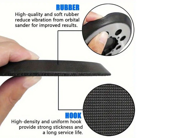 Black 125mm Makita Sanding Pad 8 Hole Sanding Discs 5 Inch Makita Sander Pad