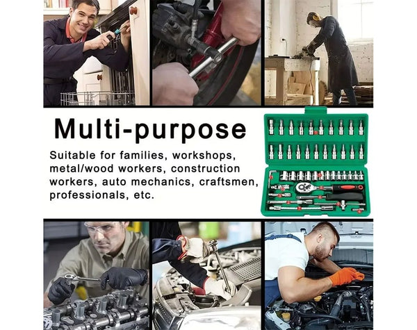 1/4 Inch Wrench Sockets Set 46 PCS, 1/4" Wrench Socket Set