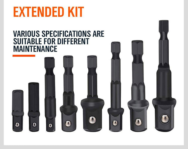 12Pc Drill Socket Adapter Set Impact Nut Driver Hex Extension Bit 1/4" 3/8" 1/2"