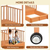 Kids Playhouse Sand Pit Wooden Box Canopy Play Ground Station Outdoor Toys