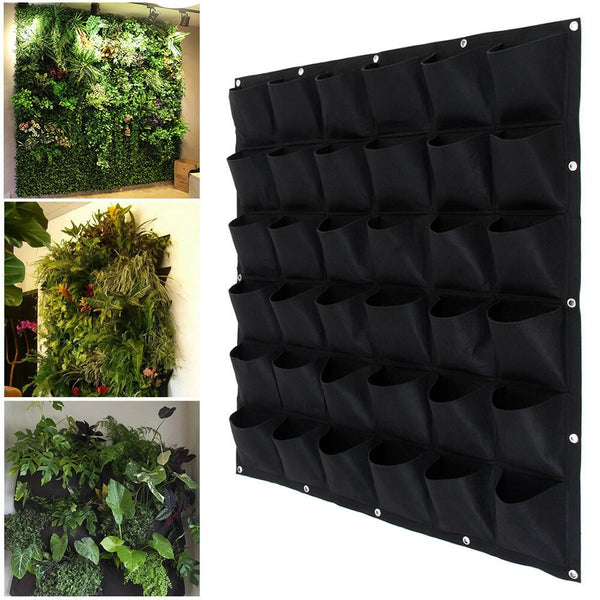 36 Pocket Outdoor Vertical Garden Wall Planting Hanging Bag