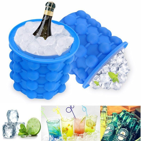 Ice Cube Maker Silicone Ice Bucket Space Saving Ice Tray