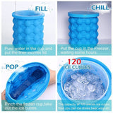 Ice Cube Maker Silicone Ice Bucket Space Saving Ice Tray