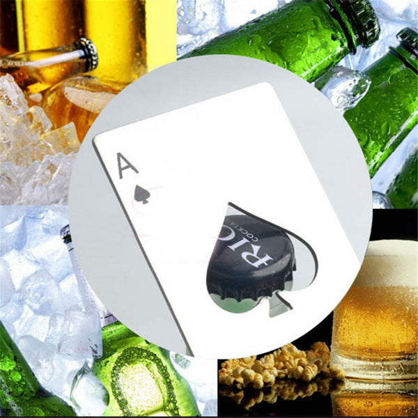Poker Card Beer Wine Bottle Opener Stainless Steel