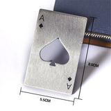 Poker Card Beer Wine Bottle Opener Stainless Steel