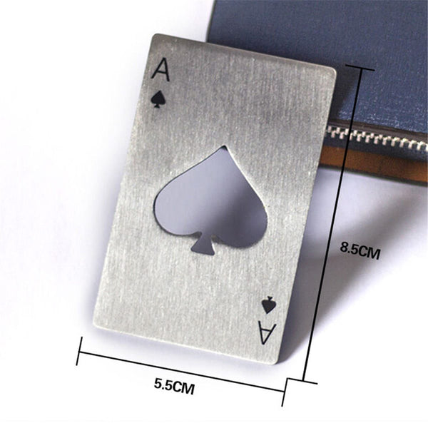 Poker Card Beer Wine Bottle Opener Stainless Steel