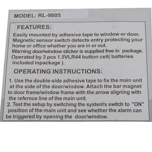 WIRELESS Home Window Door Burglar ALARM