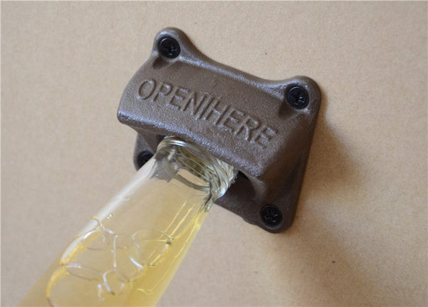 Bronze Vintage Rustic Wall Mounted Beer Bottle Opener