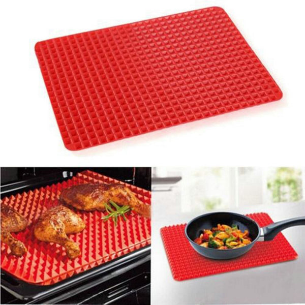 Pyramid Non Stick Fat Reducing Silicone Baking Tray Sheets