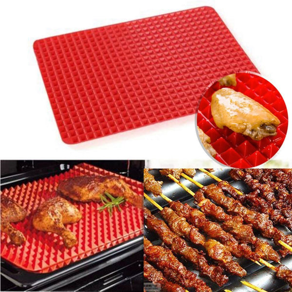 Pyramid Non Stick Fat Reducing Silicone Baking Tray Sheets