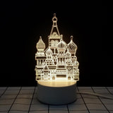3D USB LED Night Light Creative Illusion Lamp Desk Gift