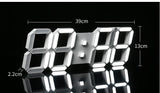 Modern Digital 3D White USB Powered LED Wall Clock