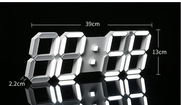 Modern Digital 3D White USB Powered LED Wall Clock