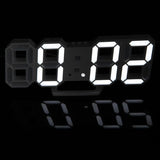 Modern Digital 3D White USB Powered LED Wall Clock