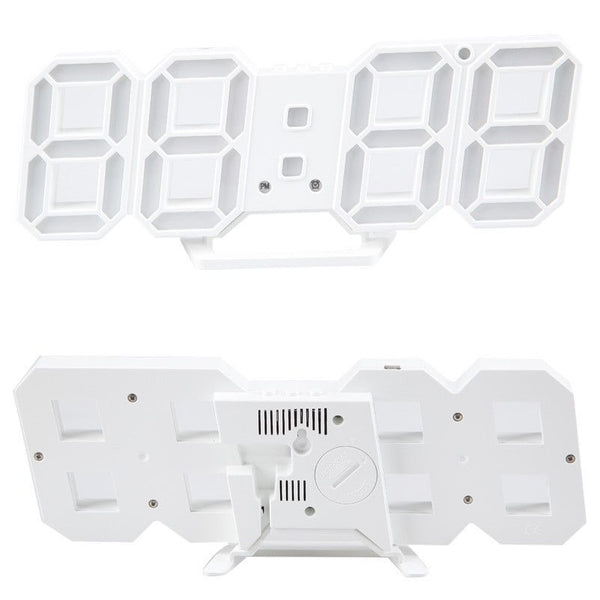 Modern Digital 3D White USB Powered LED Wall Clock