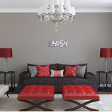 Modern Digital 3D White USB Powered LED Wall Clock