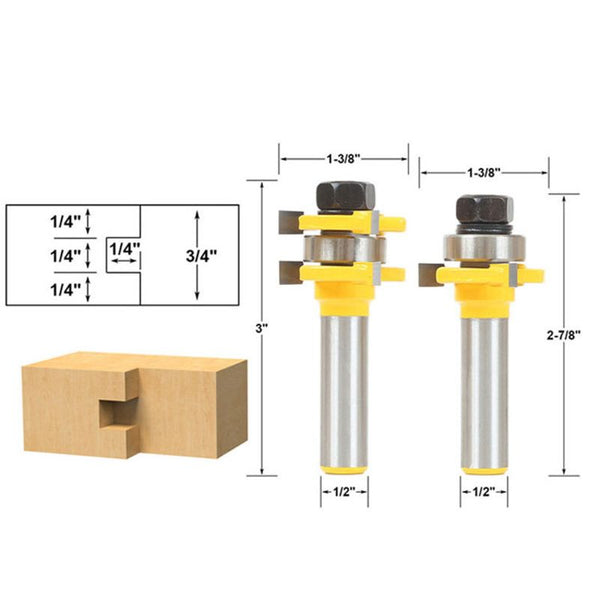 Tongue & Groove Router Bit Set 1/2“ Shank