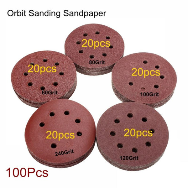 100pcs 125mm 5" Sanding Discs