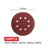 100pcs 125mm 5" Sanding Discs