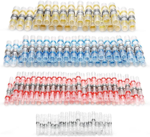 250pcs Solder Seal Sleeve Heat Shrink Butt Wire Connectors Terminals