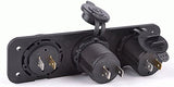 3 in 1 Car Dual USB Port Charger + Cigarette Lighter Socket + Digital Voltmeter