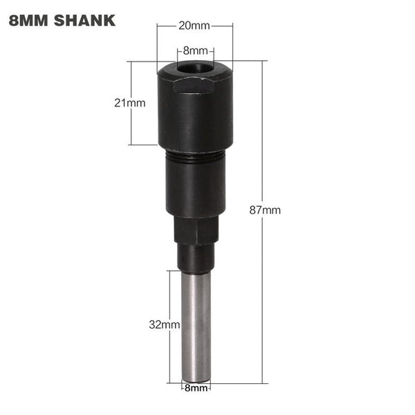 8mm Shank Router Bit Extension Chuck Collet Extension Rod