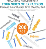 200pcs Self Drilling Anchor Screws Kit