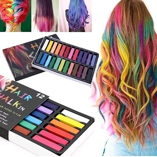 12 Colors Hair Dye Chalk Temporary Instant Hair Chalk