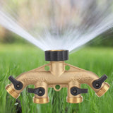 Brass 4 Way Garden Hose Tap