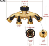 Brass 4 Way Garden Hose Tap