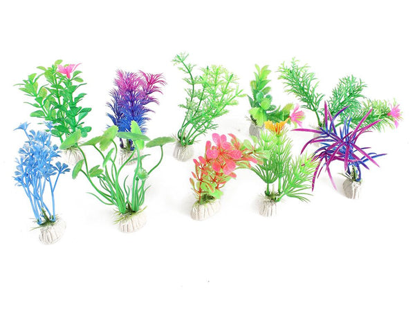 10 x Aquarium Artificial Plant Fish Tank Plant (Varied Styles)