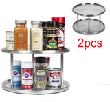 2pcs Lazy Susan Turntable Rotating Kitchen Organiser