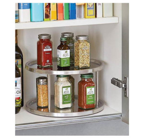 2pcs Lazy Susan Turntable Rotating Kitchen Organiser
