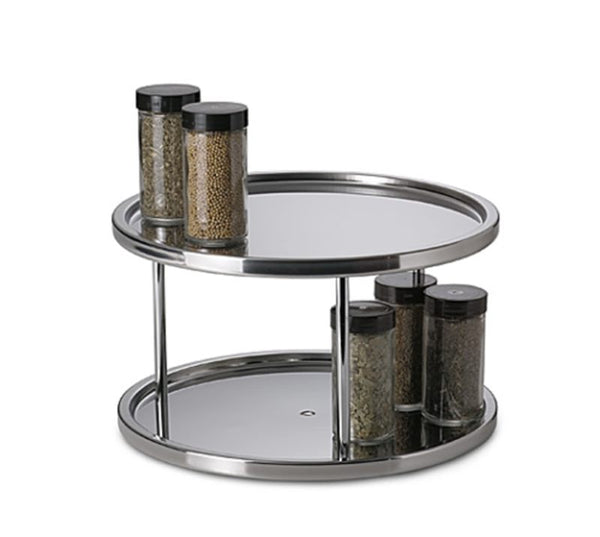 2pcs Lazy Susan Turntable Rotating Kitchen Organiser