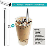 10pc Reusable Drinking stainless Steel Metal Straws