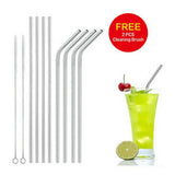 10pc Reusable Drinking stainless Steel Metal Straws