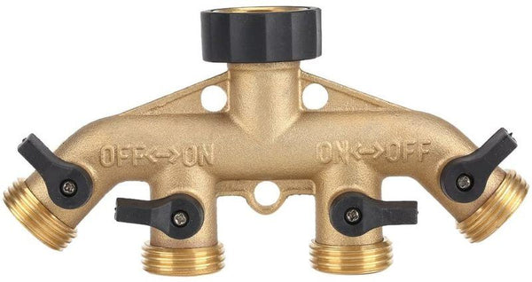 Brass 4 Way Garden Hose Tap